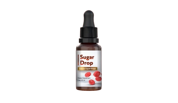 Sugar Drop single amber orange supplement bottle — 30-day blood sugar support supply with natural botanical formula