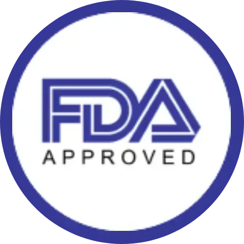 FDA-registered facility certification badge for Sugar Drop natural supplement